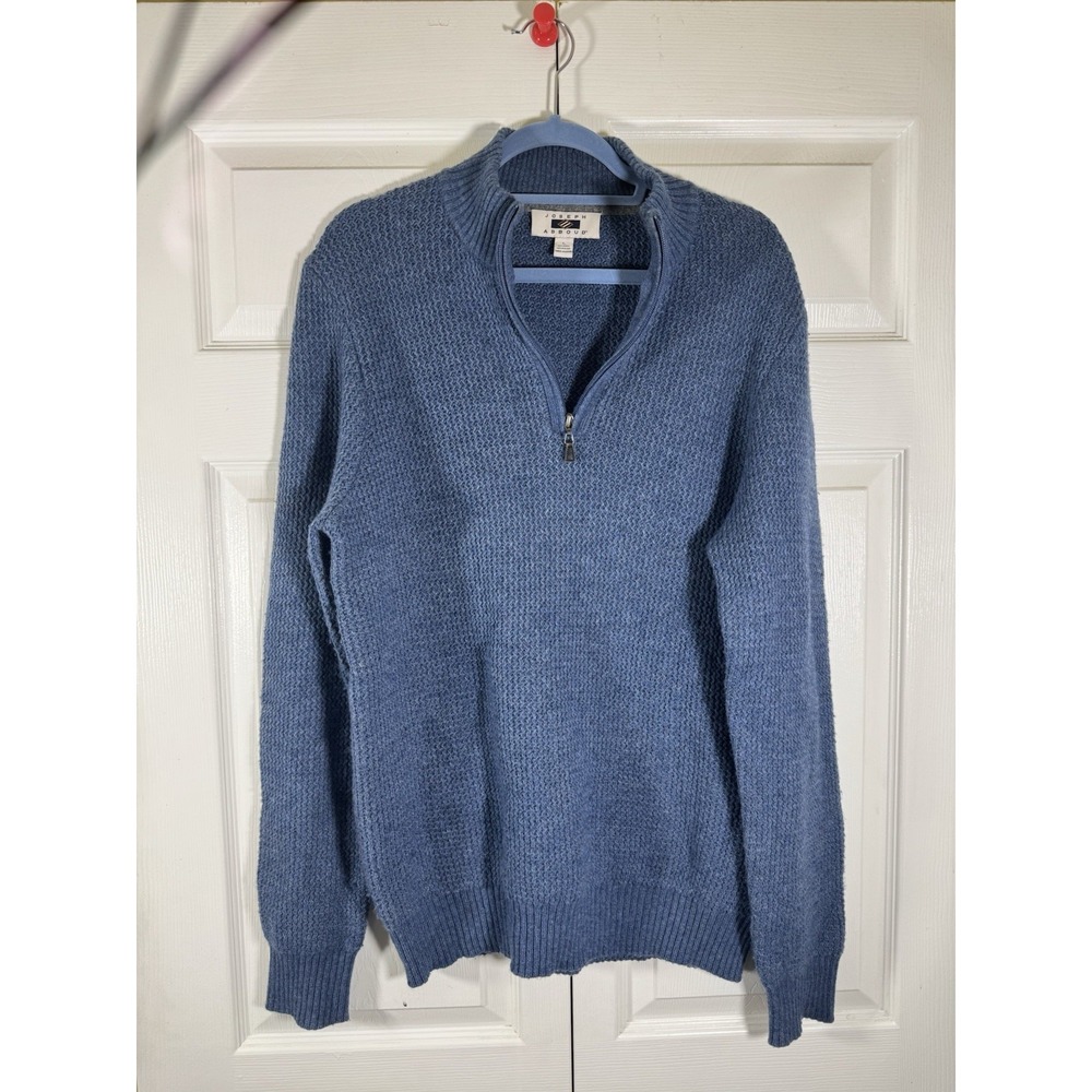 Joseph Abboud Mens 1/4 Zip Sweater Size Large gray wool nylon